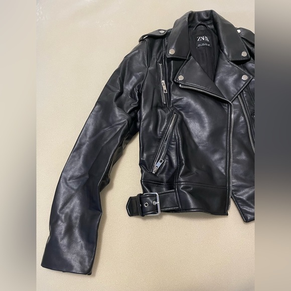 Zara Buckled Leather Jacket - Picture 3 of 11